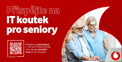 Zaměstnanci Vodafonu přispívají na IT koutek pro seniory v organizaci Mezi námi